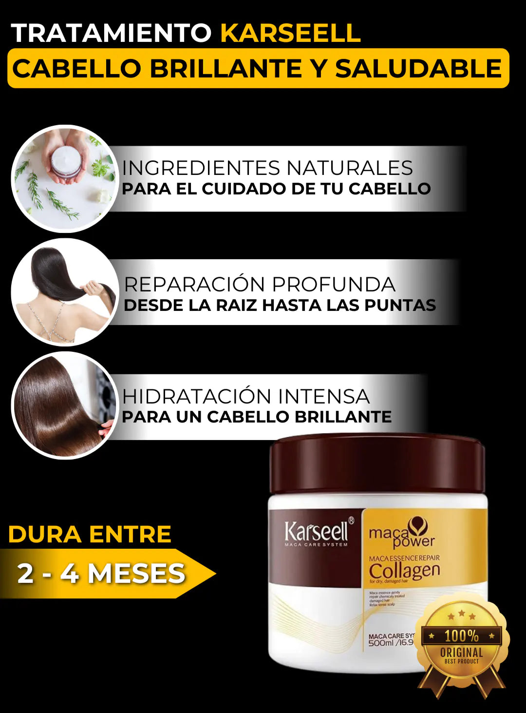 Crema Capilar Karseell™ ¡DILE ADIÓS AL CABELLO SECO Y MALTRATADO HOY MISMO!